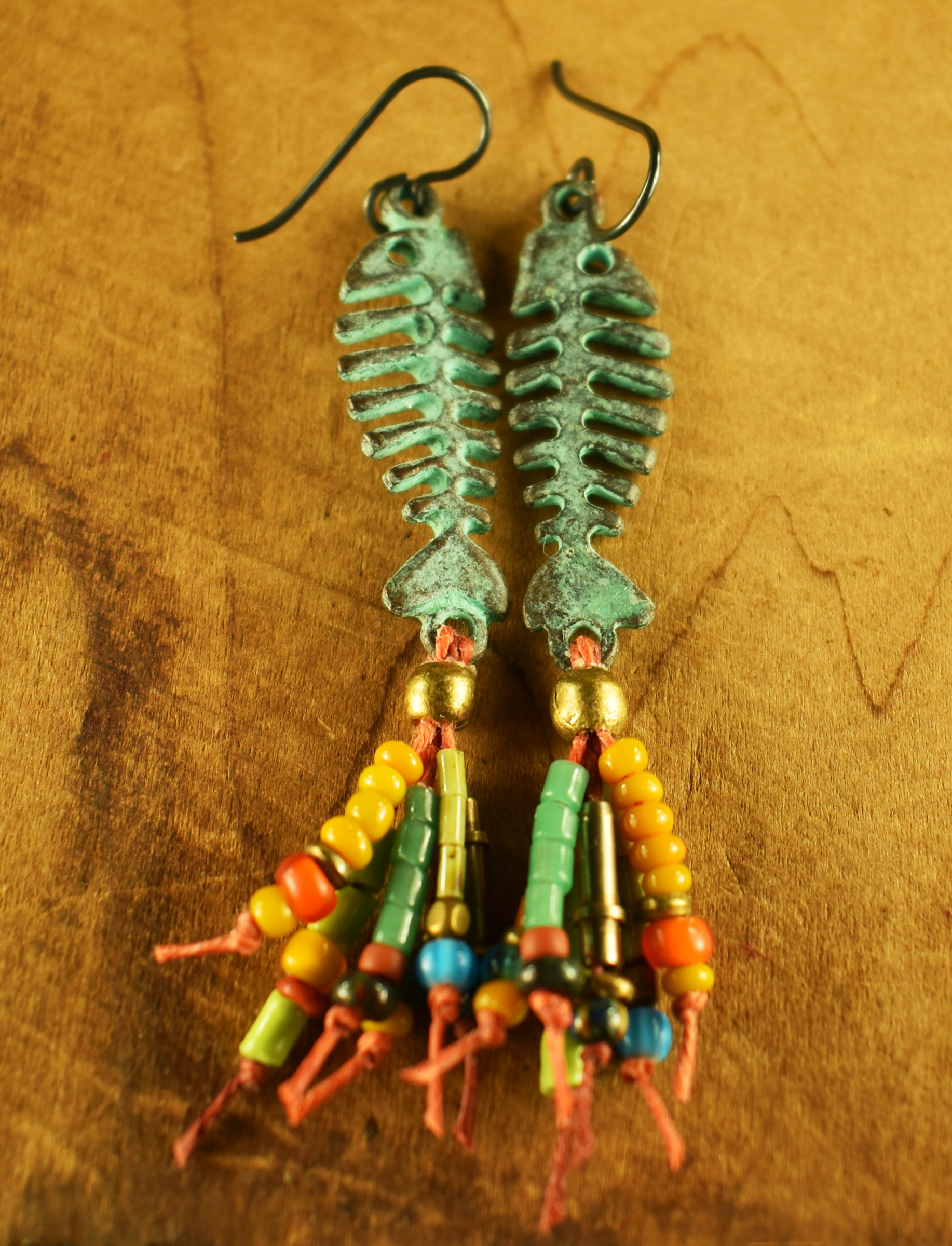 VENI Oxidized Handmade Tribal Fish Hook Earrings For Women And Girls