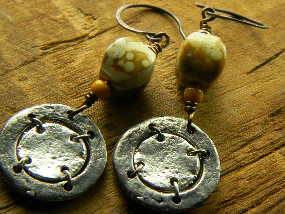 Amazonite & Ocean Jasper Threader Earrings