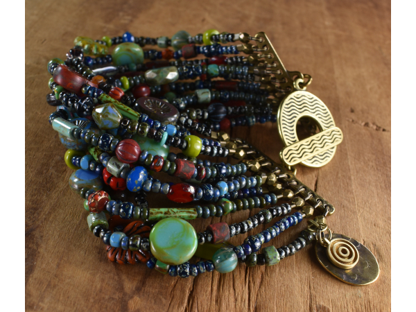 Colorful Czech glass beaded bracelet from Gloria Ewing.