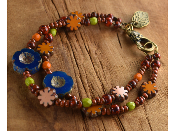 Colorful two strand beaded bracelet from Gloria Ewing.