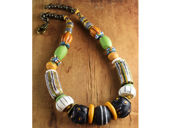 Chunky African beaded necklace from Gloria Ewing.