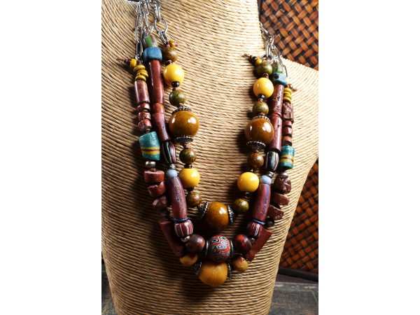 Ethnic mix of colors and textures by Gloria Ewing.