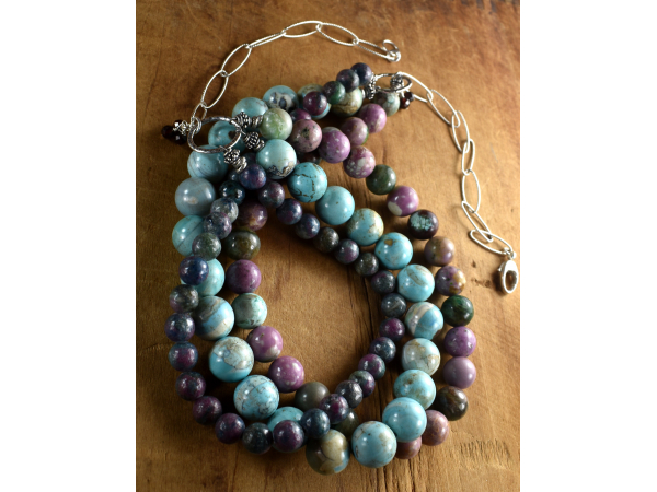 Boho multi-strand necklace design from Gloria Ewing.