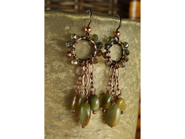 Cats Eye Dangle Earrings from Gloria Ewing.