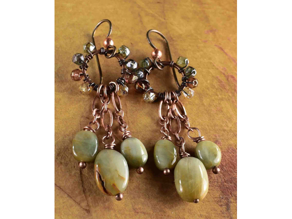 Indian Summer cat's eye earrings from Gloria Ewing.