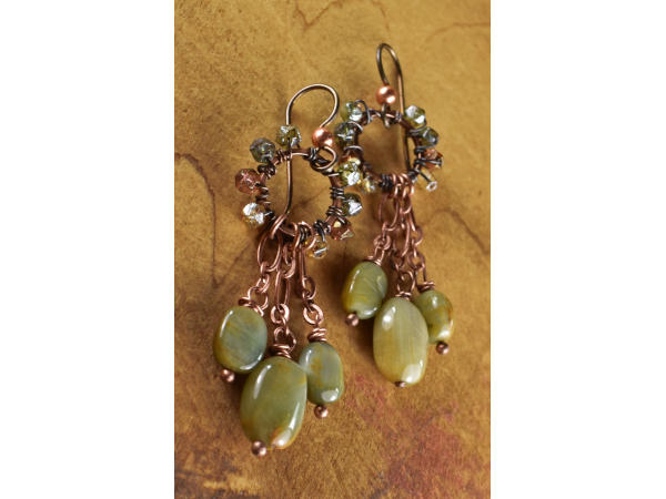 Sparking beaded chandelier earring design from Gloria Ewing.