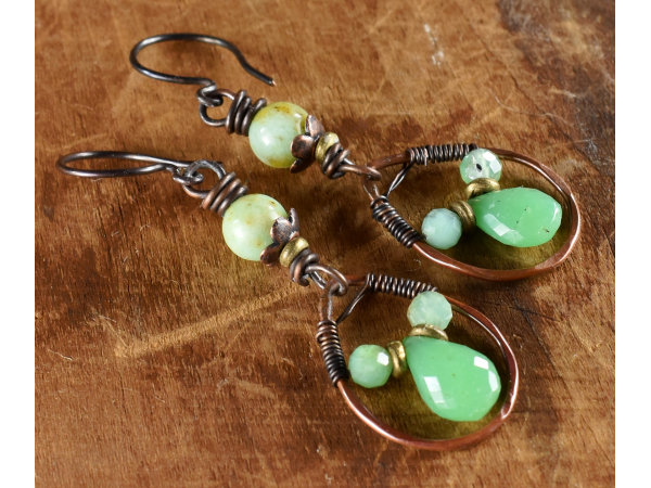 Boho southwestern style copper wire wrapped design by Gloria Ewing.