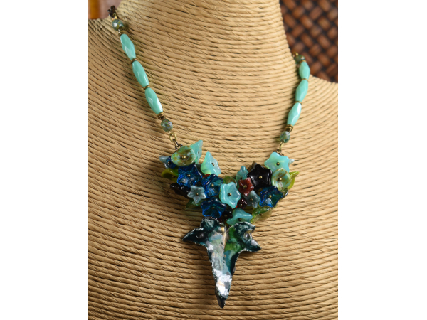 Explosion of color with flower beads by Gloria Ewing.