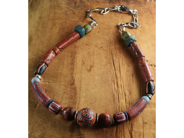 African vintage trade bead necklace from Gloria Ewing.