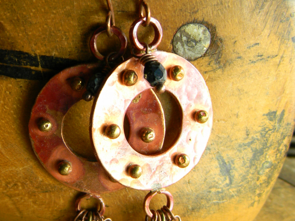 Boho hoop earrings with Czech glass by Gloria Ewing.