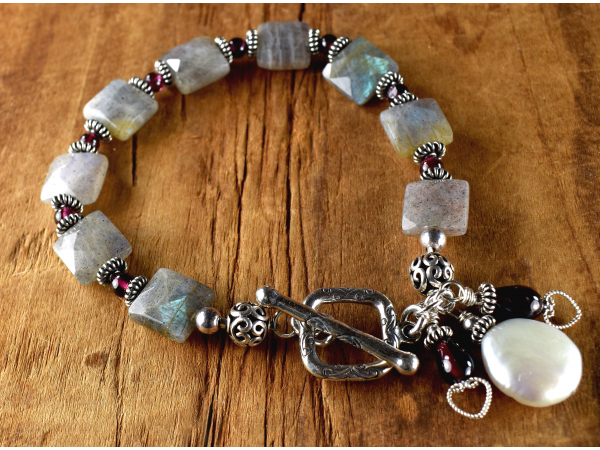 Lovely design with labradorite and pearl from Gloria Ewing.