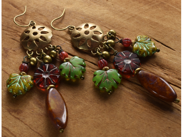 Czech glass beaded chandelier earrings from Gloria Ewing.