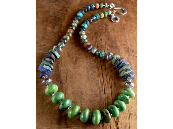 Amazing green turquoise beaded necklace from Gloria Ewing.