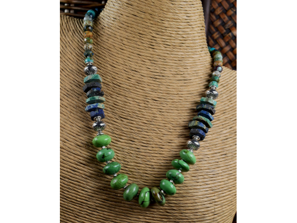 Mojave natural green turquoise necklace design from Gloria Ewing.