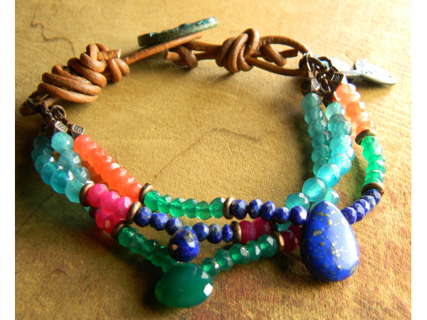 Beaded gemstone bracelet by Gloria Ewing.