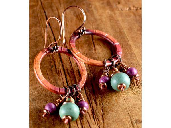 Boho southwest beaded hoop earrings from Gloria Ewing.