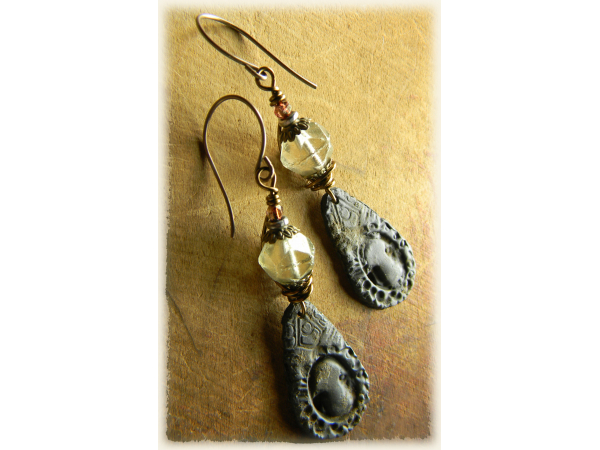 Vintage Looking Keyhole Charm Earrings