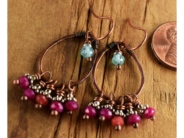 Lovely jade beaded copper and Sterling silver design by Gloria Ewing.