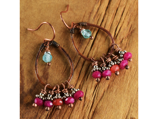 Rustic Boho beaded earrings from Gloria Ewing.