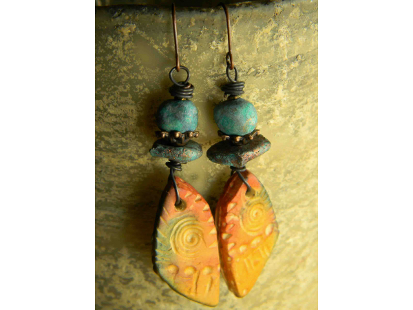 New Mexico style earrings designed by Gloria Ewing.