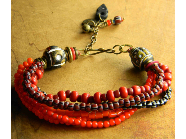 Tribal style multi-strand bracelet from Gloria Ewing.