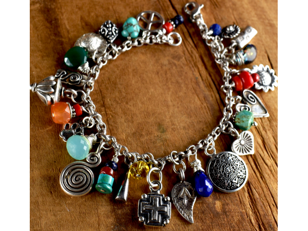Various gemstones with Sterling silver by Gloria Ewing.