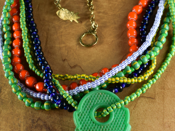 African statement necklace by Gloria Ewing.