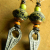 Tribal style beaded earrings with Tanfouk drops by Chrysalis.