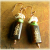 Primitive bone and green magnesite beaded earrings.