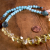 Citrine, amazonite, and Mykonos beads in a striking necklace design.