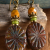 Boho style Czech glass drop earrings by Gloria Ewing.