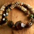African Brass Jasper Necklace Mix of tribal brass and jasper beads in a long necklace by Gloria Ewing.