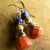 Combined jasper and lapis lazuli earrings by Gloria Ewing.