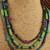 Greek Mykonos beads in a wrap necklace from Gloria Ewing.