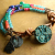Multi-Color Gemstone with Button Closure Mixed gemstone southwestern style bracelet by Gloria Ewing.
