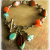 Bohemian Czech glass bracelet in orange and aqua.