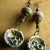Crusty and rustic artisan drop earrings by Gloria Ewing.