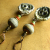 Unusual beaded drop earrings by Gloria Ewing