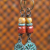 Colorful jasper and pewter beaded earrings from Gloria Ewing.