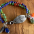 Green turquoise, lapis and red jasper bracelet by Gloria Ewing