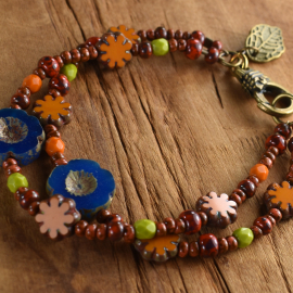 Colorful two strand beaded bracelet from Gloria Ewing.