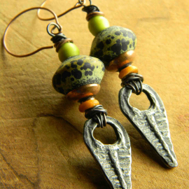 Ethnic tribal earring design by Gloria Ewing.