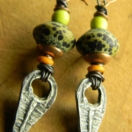 Tribal style beaded earrings with Tanfouk drops by Chrysalis.