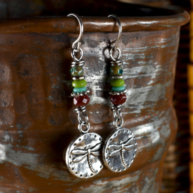 Colorful and versatile beaded earrings from Gloria Ewing.