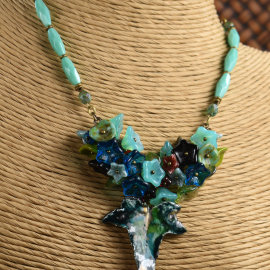 Explosion of color with flower beads by Gloria Ewing.