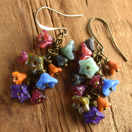 Beaded Czech glass earrings by Gloria Ewing.