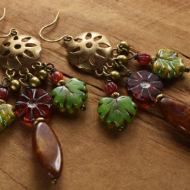 Czech glass beaded chandelier earrings from Gloria Ewing.