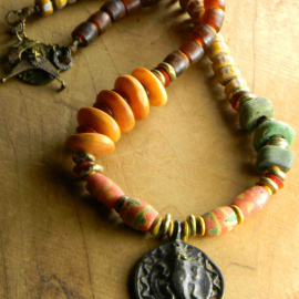 African tribal beaded necklace by Gloria Ewing.