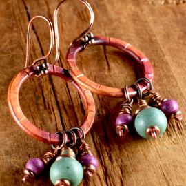 Boho southwest beaded hoop earrings from Gloria Ewing.