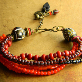 Tribal style multi-strand bracelet from Gloria Ewing.